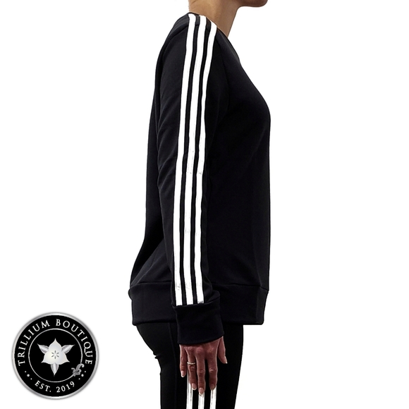 BUNDLE Adidas Climalite 3 Stripe Tights & Crewneck - Picture 9 of 16